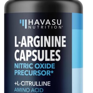 L-Arginine Capsules with L-Citrulline - Nitric Oxide Supplement - L Arginine and L Citrulline Blend - 60 Count - Vegan, Non-GMO Capsules for Performance, Endurance and Muscle Support - 1 Month Supply