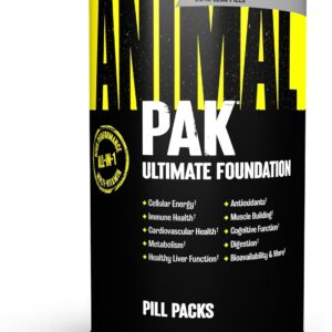 Animal Pak Daily Multivitamin for Men & Women | All-in-One Nutrition Supplement | Vitamins C, B, D, Zinc, Amino Acids, Digestive Enzymes | Supports Performance Immunity, Energy & Focus | 44 Day Supply